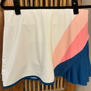 Colorblock Tennis Skirt with Pleated Detail